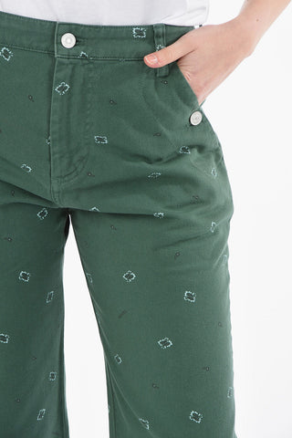 High-waisted Denim Pants with BANDANA Print 18cm