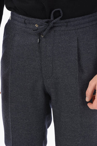 Single Pleat LIGHT Pants with Drawstring on the Waist