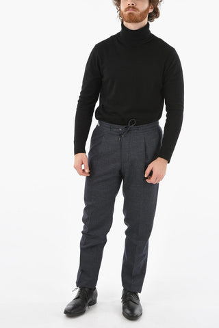 Single Pleat LIGHT Pants with Drawstring on the Waist