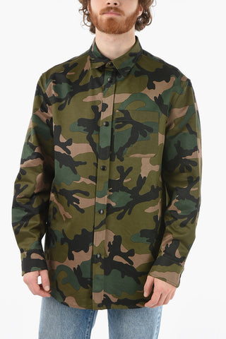 Overshirt Camouflage Con Bottoni