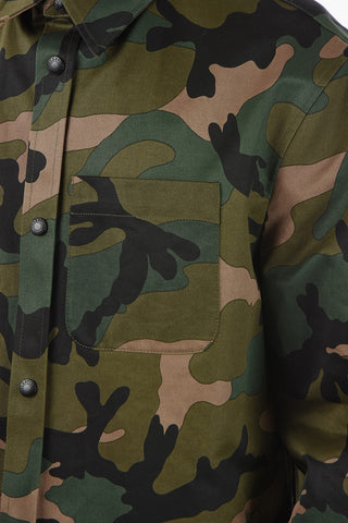 Overshirt Camouflage Con Bottoni
