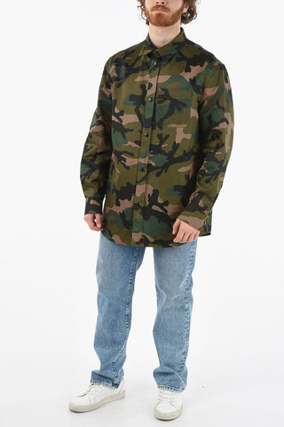 Overshirt Camouflage Con Bottoni