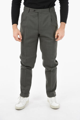 CC COLLECTION Pantaloni Foderati Motivo Hopsack con Pinces