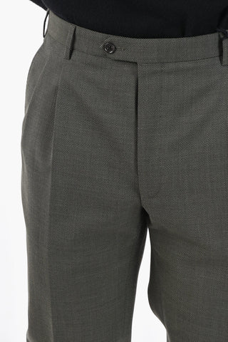 CC COLLECTION Pantaloni Foderati Motivo Hopsack con Pinces