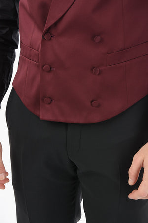 CC COLLECTION Double-Breasted Bicolour Waistcoat CERIM. RESET with Peak Lapel