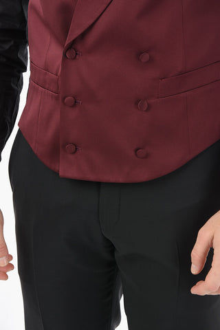 CC COLLECTION Double-Breasted Bicolour Waistcoat CERIM. RESET with Peak Lapel