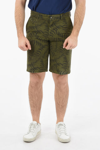 Plant Patterned Flax and Cotton MILANO Shorts