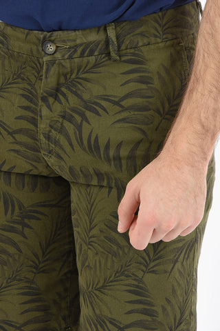 Plant Patterned Flax and Cotton MILANO Shorts
