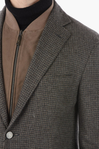 Cashmere Half-Lined Tattersall SPORTSWEAR Balzer with Chest Piece