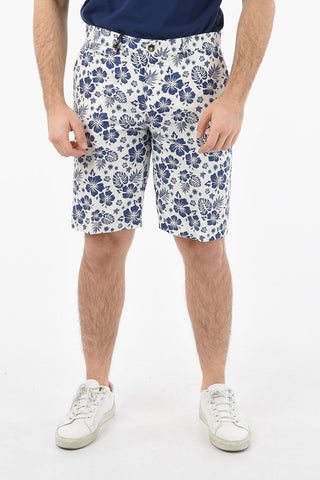 Floral Patterned Flax and Cotton MILANO Shorts
