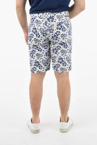 Floral Patterned Flax and Cotton MILANO Shorts
