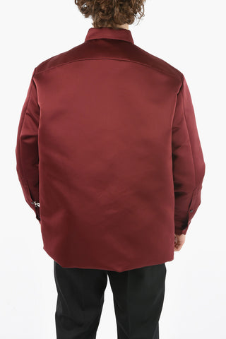 Solid Color Spread Collar Shirt