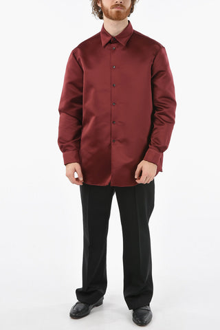 Solid Color Spread Collar Shirt