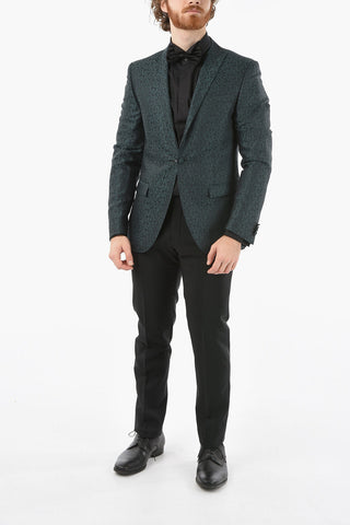 CC COLLECTION side vents peak lapel CERIMONIA RESET 1-button blazer