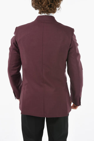 Lined Double Breasted Blazer With Patch Pockets