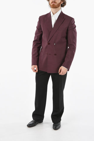 Lined Double Breasted Blazer With Patch Pockets