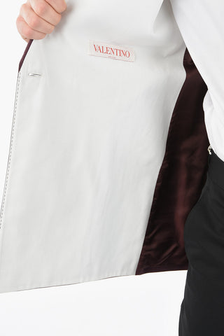 Lined Double Breasted Blazer With Patch Pockets