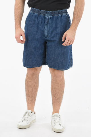 Elastic Waist Denim Shorts