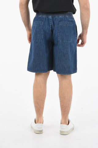Elastic Waist Denim Shorts