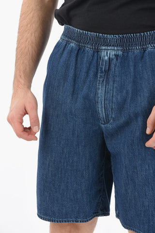 Elastic Waist Denim Shorts