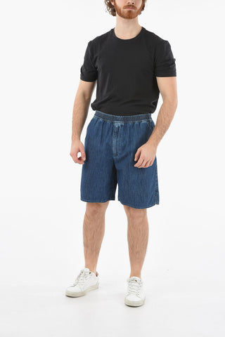 Elastic Waist Denim Shorts