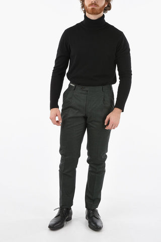 Pantaloni in Lana Vergine a Doppia Pince