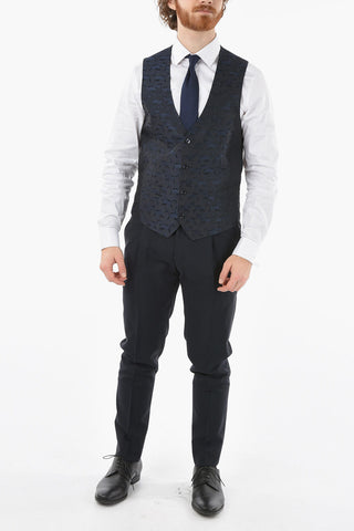 Plant Motif Silk ACADEMY CERIMONIA Waistcoat