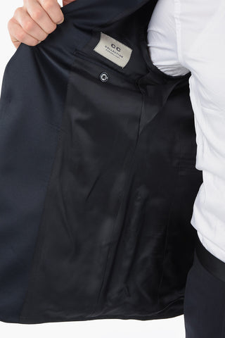 CC COLLECTION brocade peak lapel patch pocket tuxedo jacket