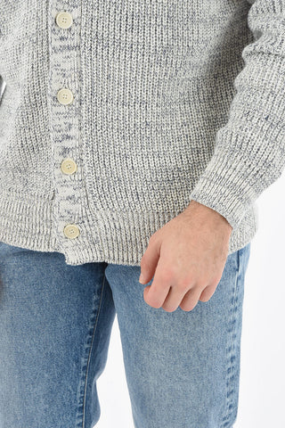 Knitted Cardigan with Contrasting Buttons