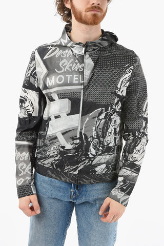 EMPORIO RACING Giacca A Vento Stampata Con Cappuccio