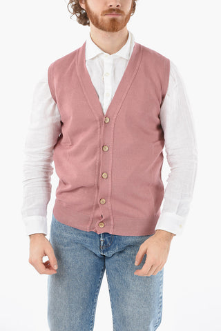 Gilet in Lino e Cotone a Tinta Unita