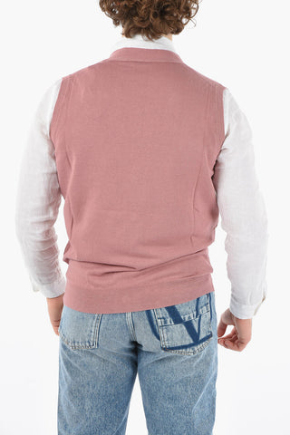 Gilet in Lino e Cotone a Tinta Unita