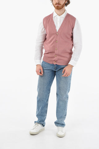 Gilet in Lino e Cotone a Tinta Unita