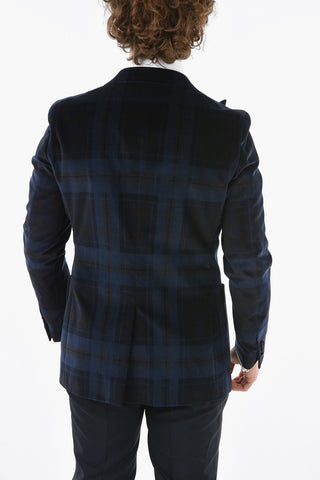 CC COLLECTION tartan Checked Velour REWARD CERIMONIA peak lapel tuxedo jacket
