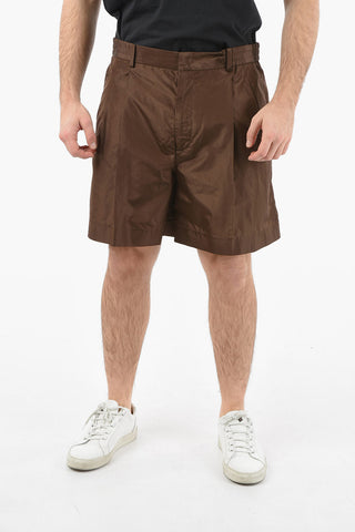 Double Pleated Silk Shorts