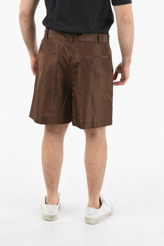 Double Pleated Silk Shorts