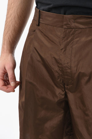 Double Pleated Silk Shorts