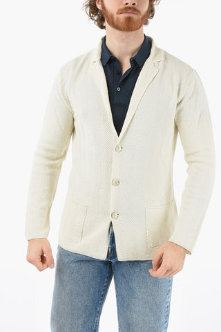 Chevron Motif Knitted Blazer