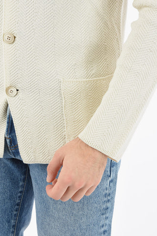 Chevron Motif Knitted Blazer