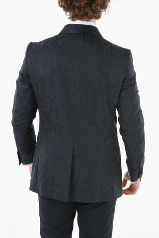 CC COLLECTION paisley REWARD CERIMONI center vent tuxedo jacket