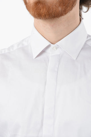 CC COLLECTION Hidden Closure Shirt With Cufflinks
