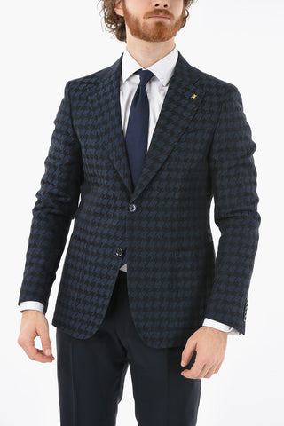 CC COLLECTION houndstooth side vents notch lapel REWARD 2-button blazer