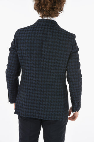 CC COLLECTION houndstooth side vents notch lapel REWARD 2-button blazer