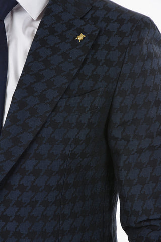CC COLLECTION houndstooth side vents notch lapel REWARD 2-button blazer