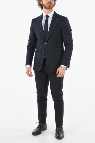 CC COLLECTION houndstooth side vents notch lapel REWARD 2-button blazer