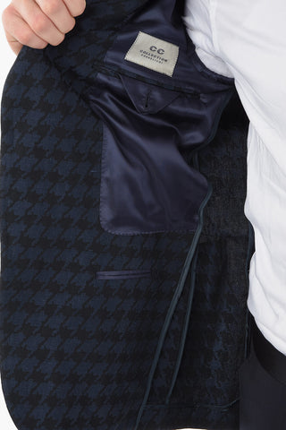 CC COLLECTION houndstooth side vents notch lapel REWARD 2-button blazer