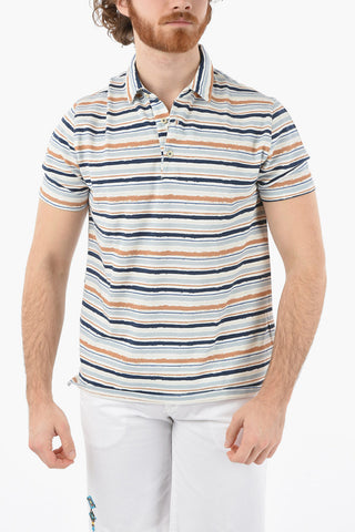 Striped Piquè Cotton SMITH Polo Shirt