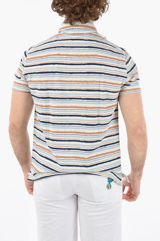 Striped Piquè Cotton SMITH Polo Shirt