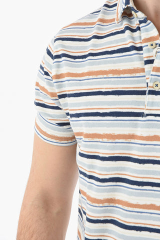 Striped Piquè Cotton SMITH Polo Shirt
