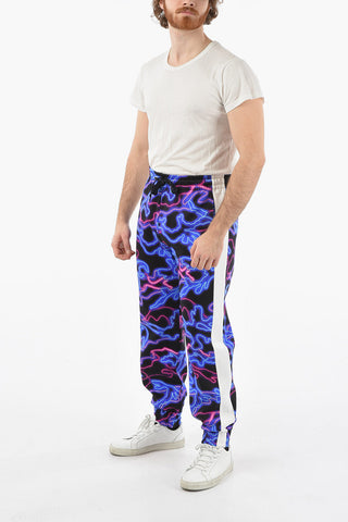 Contrasting Band Printed Joggers